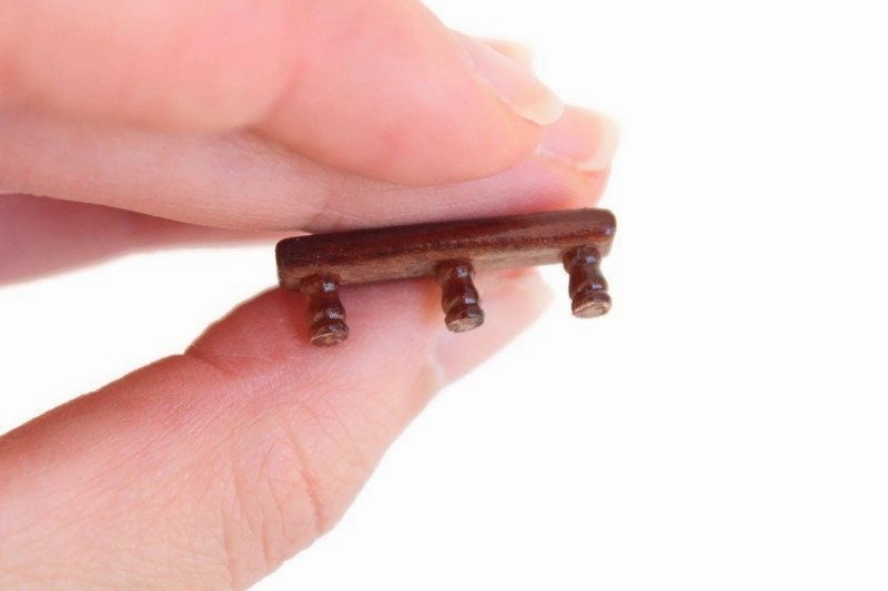 Vintage 1:12 Miniature Dollhouse Peg Rack, Coat Rack, Hat Rack or Cup Rack