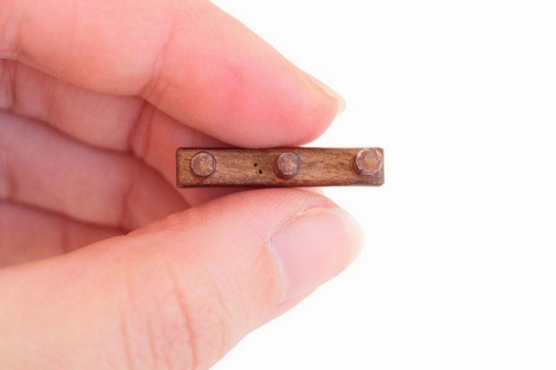 Vintage 1:12 Miniature Dollhouse Peg Rack, Coat Rack, Hat Rack or Cup Rack