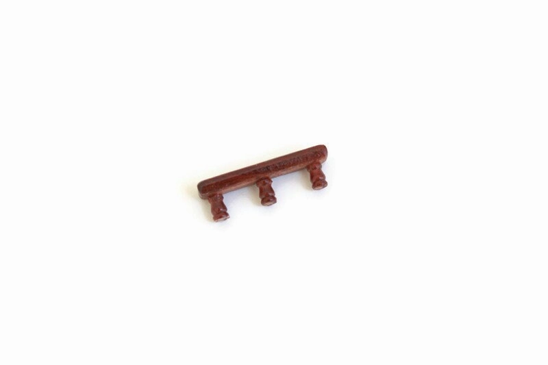 Vintage 1:12 Miniature Dollhouse Peg Rack, Coat Rack, Hat Rack or Cup Rack