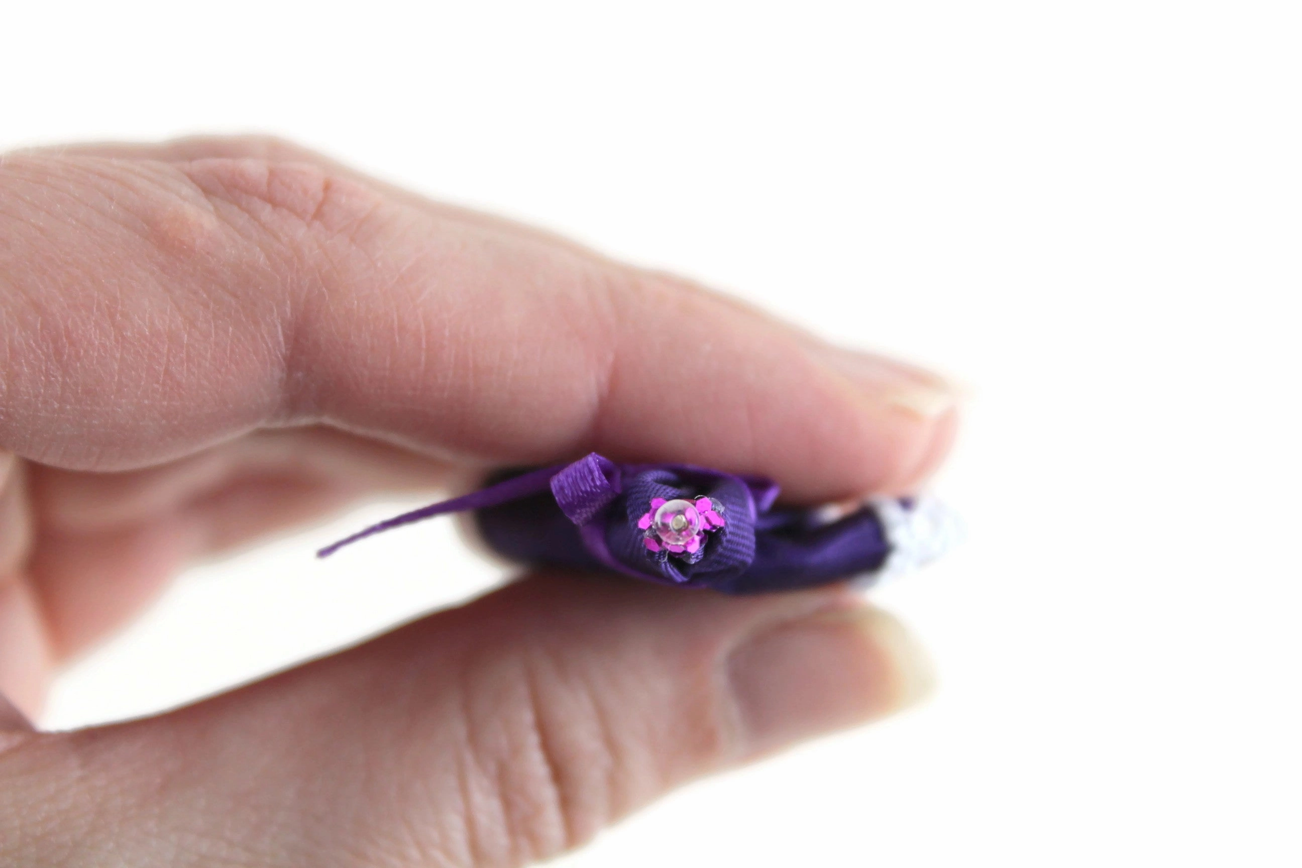 Vintage 1:12 Miniature Dollhouse Purple & White Umbrella or Parasol