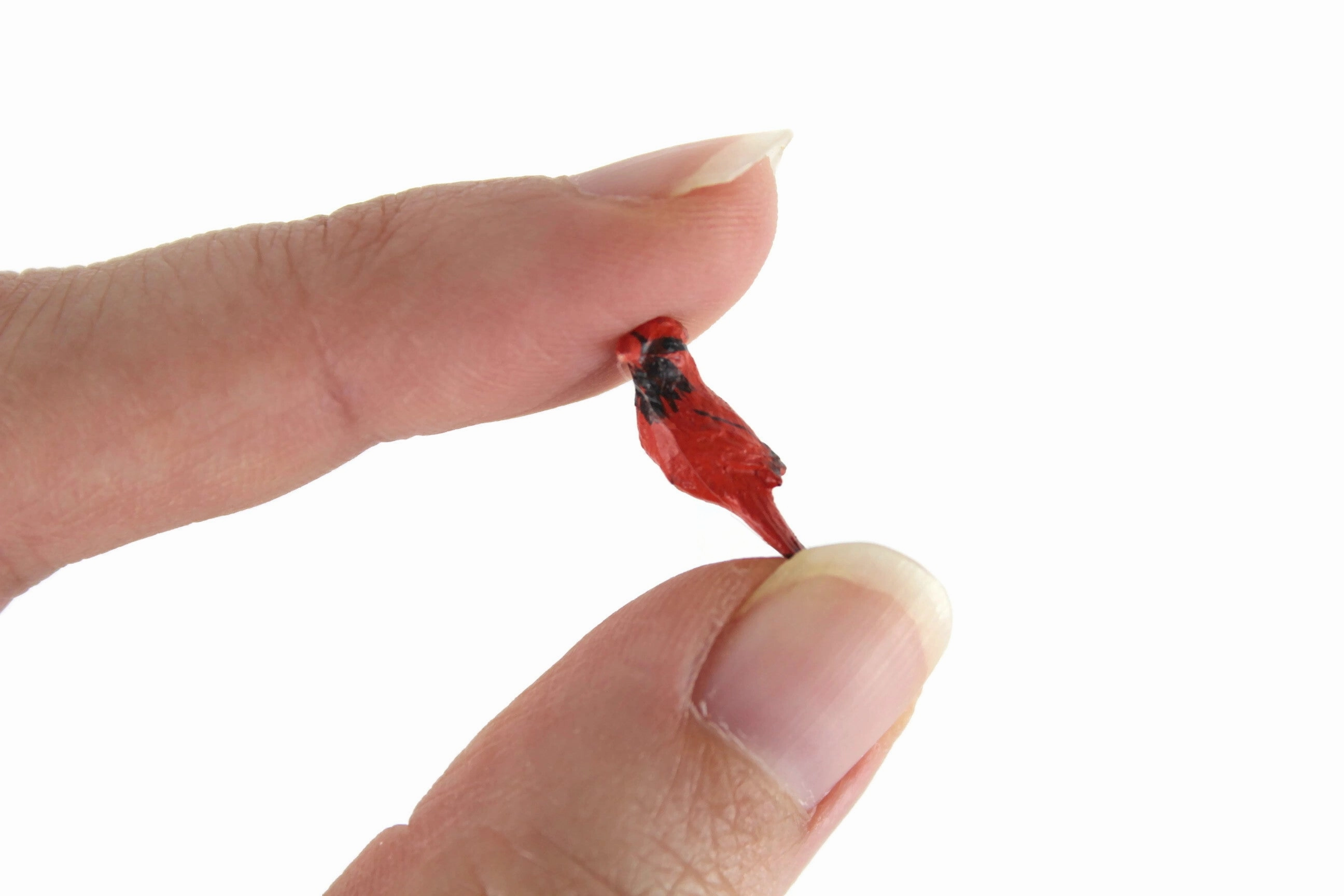Vintage 1:12 Miniature Dollhouse Red Cardinal Bird Figurine