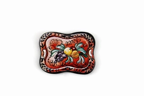 Vintage 1:12 Miniature Dollhouse Serving Tray with Fruit Design