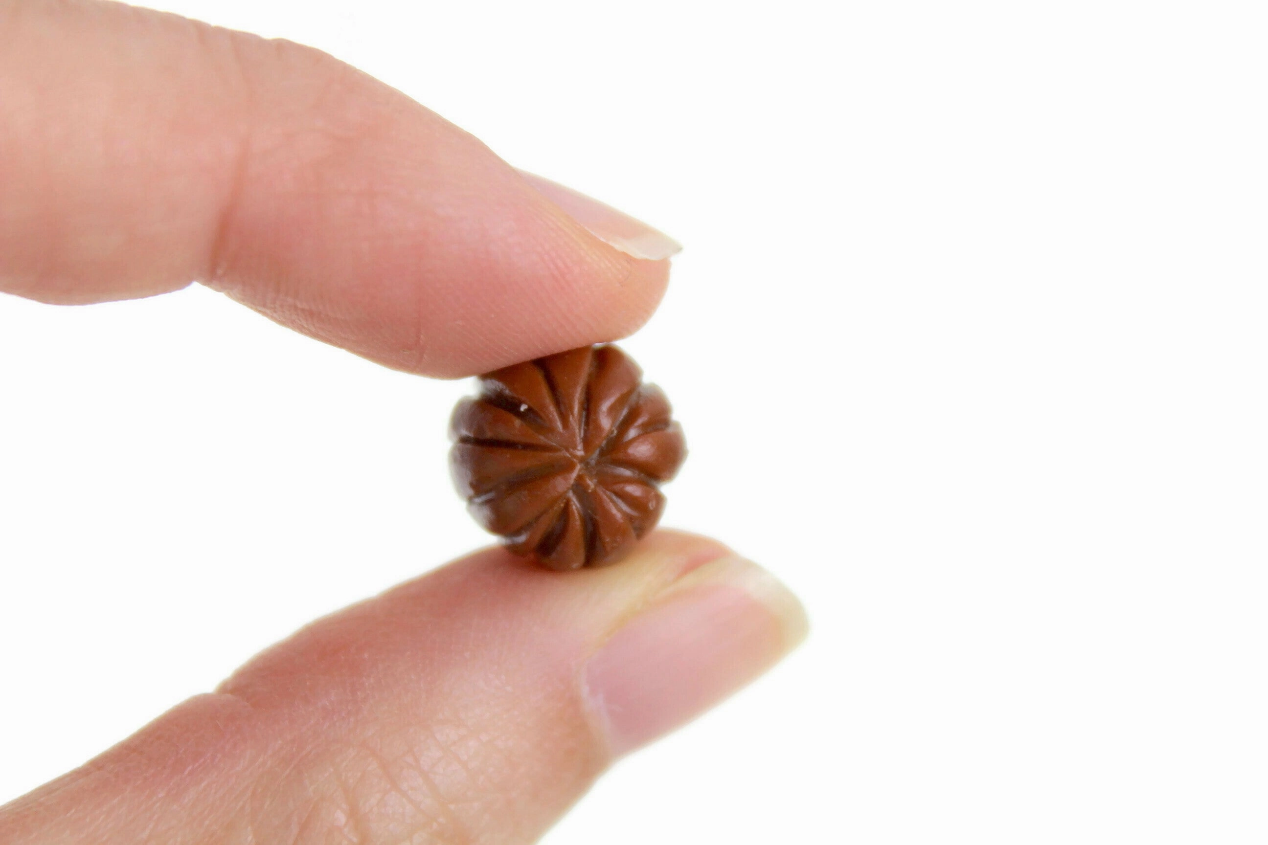 Vintage 1:12 Miniature Dollhouse Small Dark Orange Pumpkin