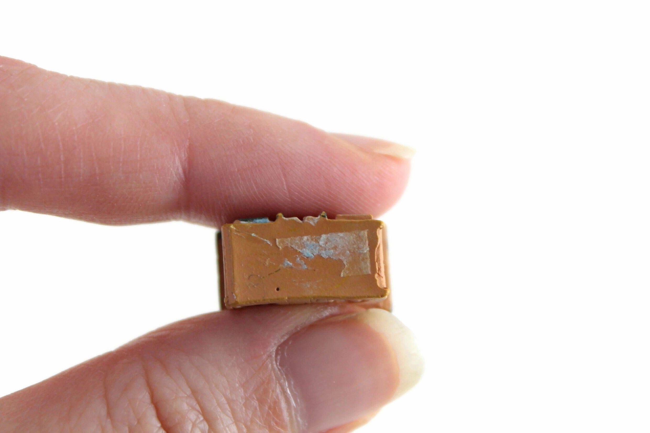Vintage 1:12 Miniature Dollhouse Tiny Brown House Figurine