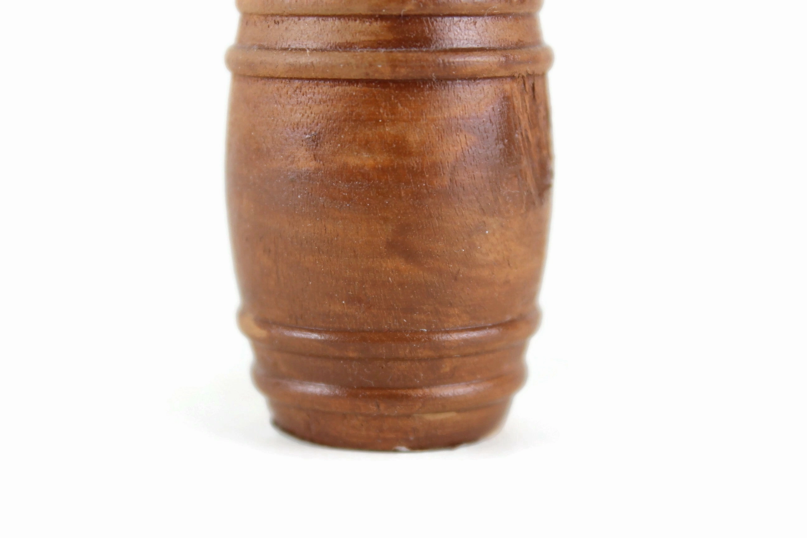 Vintage 1:12 Miniature Dollhouse Wooden Barrel of Birdseed with Scoop