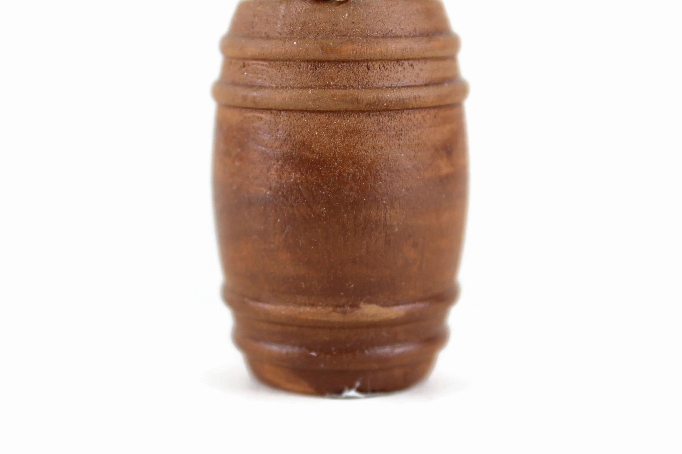 Vintage 1:12 Miniature Dollhouse Wooden Barrel of Birdseed with Scoop