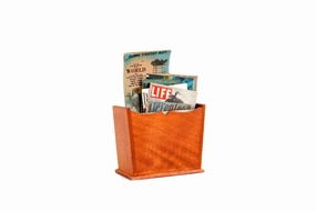 Vintage 1:12 Miniature Dollhouse Wooden Magazine Rack with Magazines