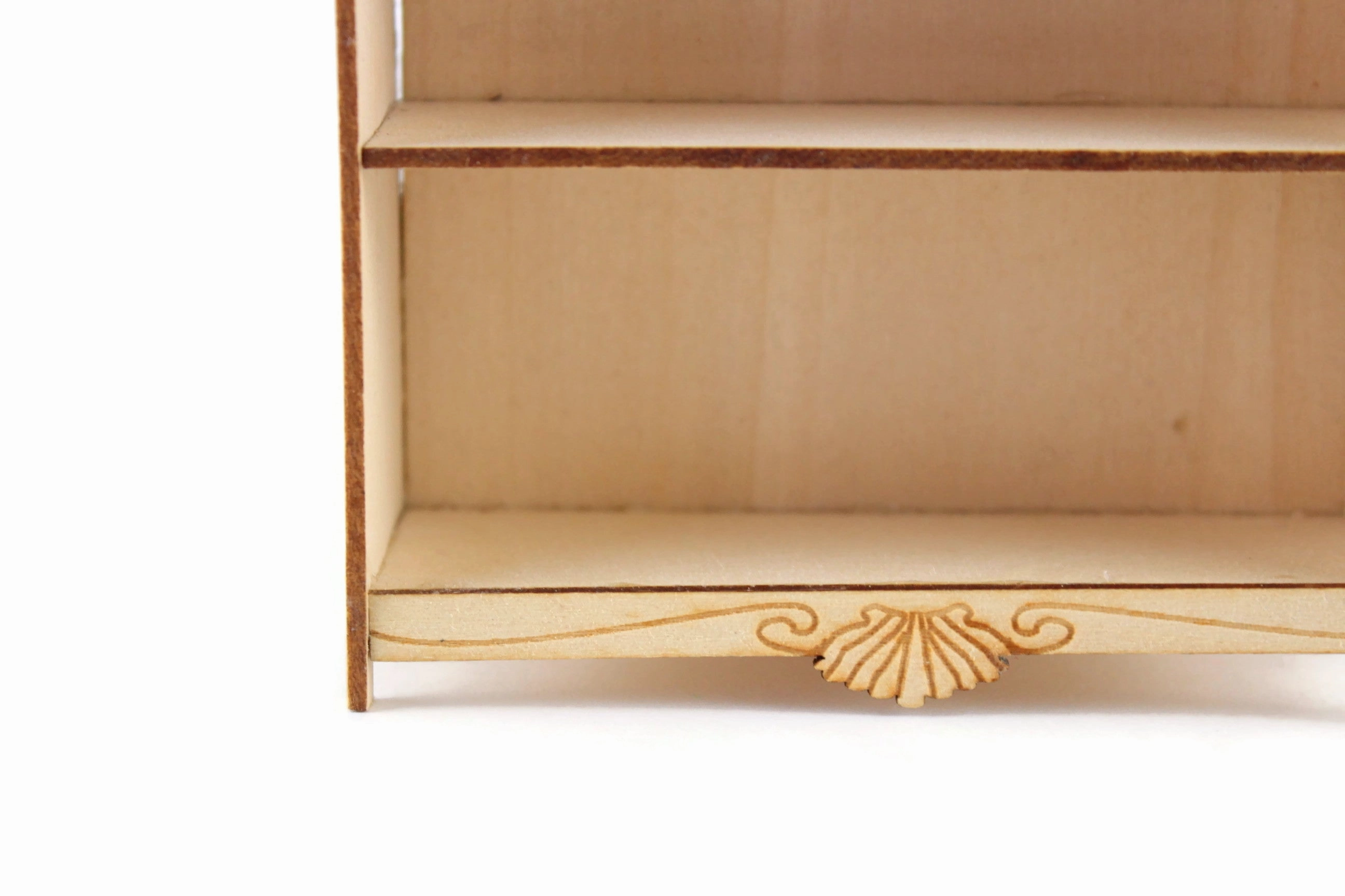 Vintage 1:12 Miniature Dollhouse Wooden Shelf, Bookshelf or Bookcase