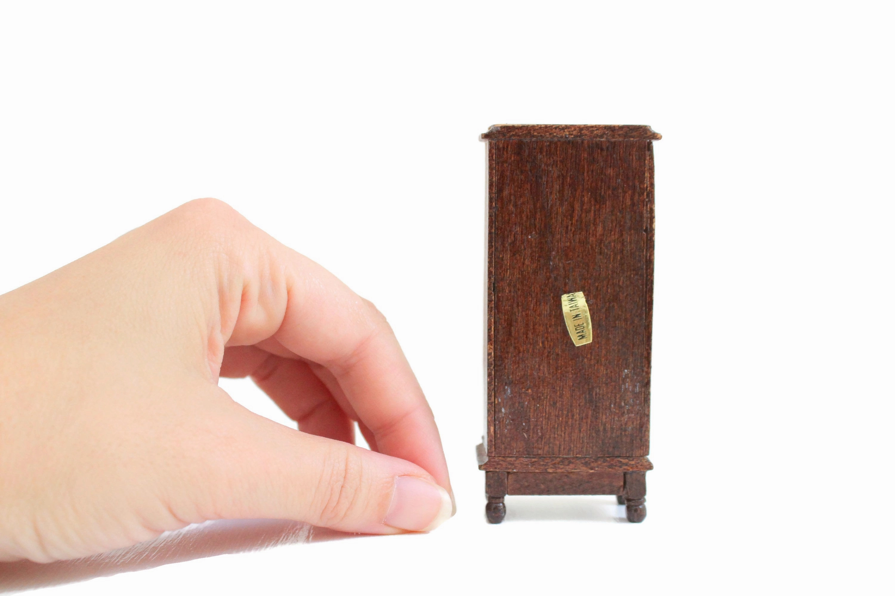 Vintage 1:12 Miniature Dollhouse Wooden Shelf, Bookshelf or Curio