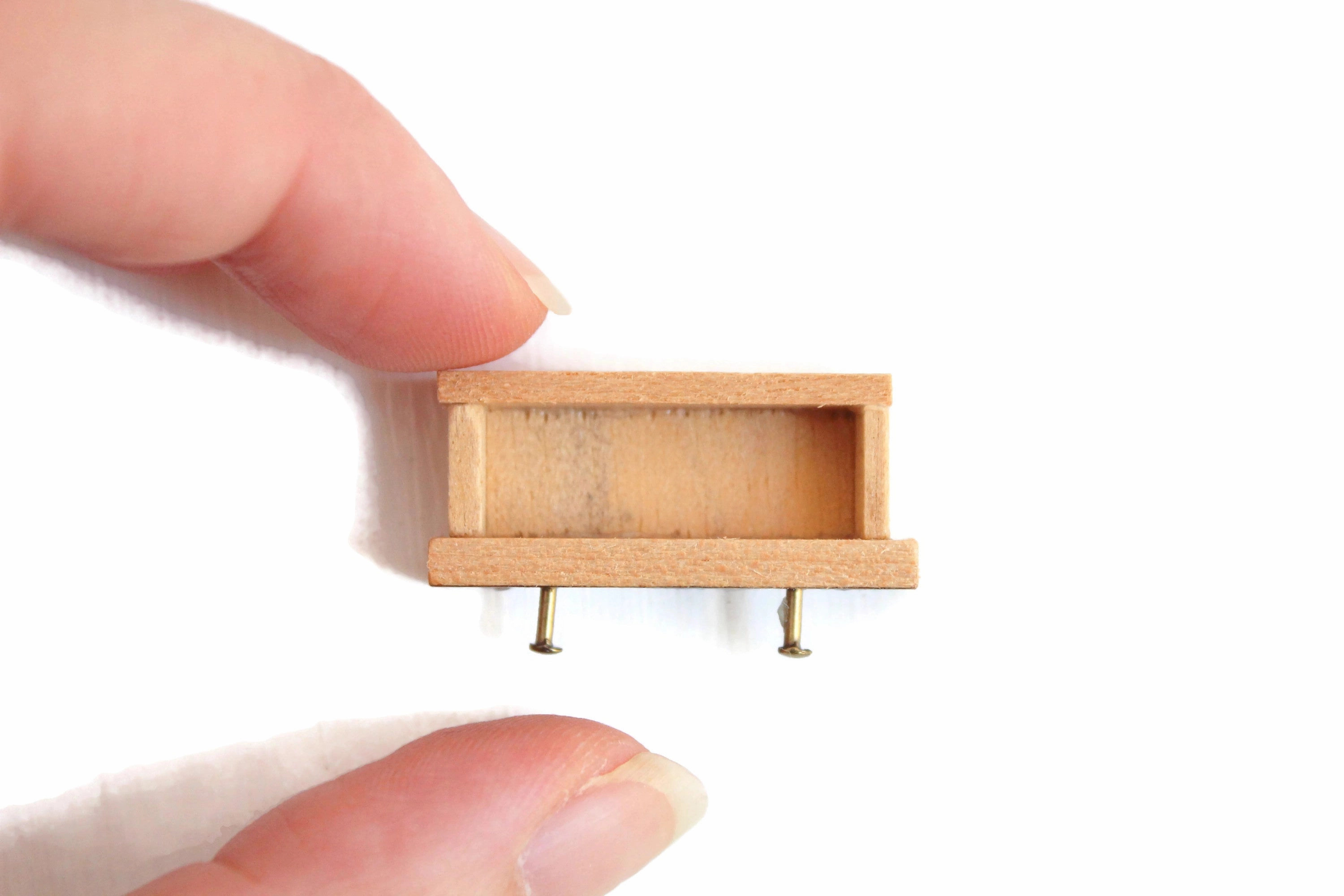 Vintage 1:12 Miniature Dollhouse Wooden Shelf, Bookshelf or Curio