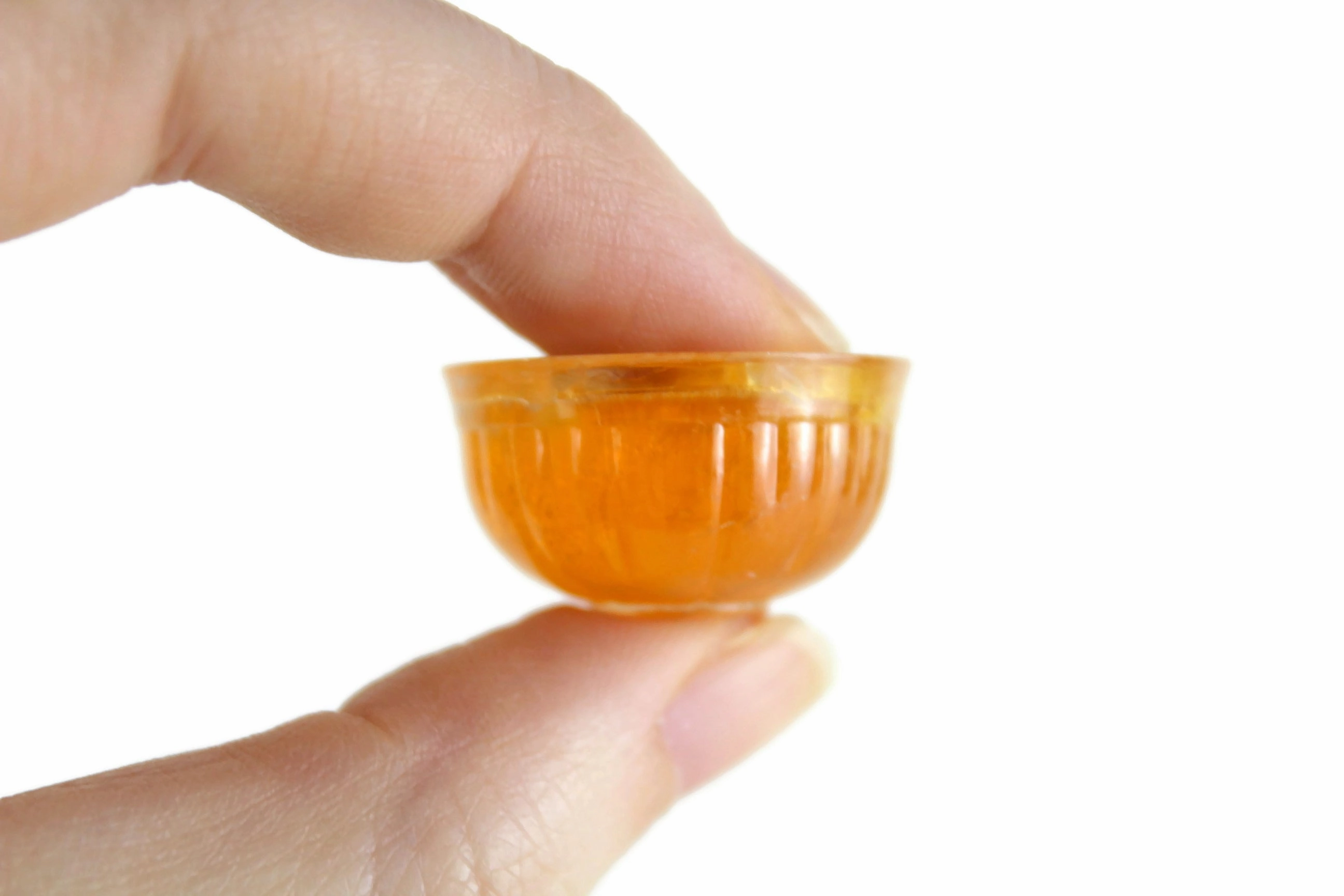 Vintage 1:12 Miniature Dollhouse Yellow Punch Bowl Set