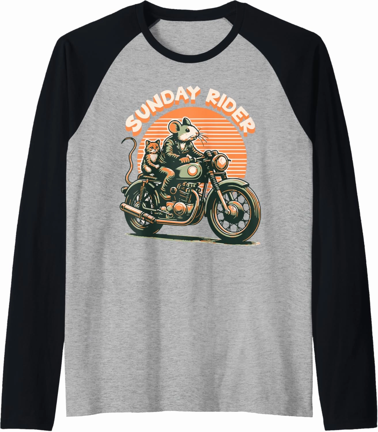Vintage Bike Raglan Baseball Tee