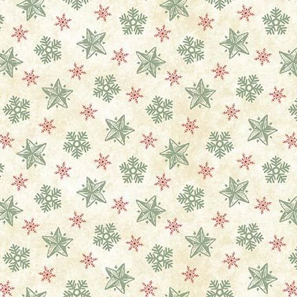 Vintage Whisper from Santa by Studio E Fabrics STARS & SNOWFLAKES/CREAM