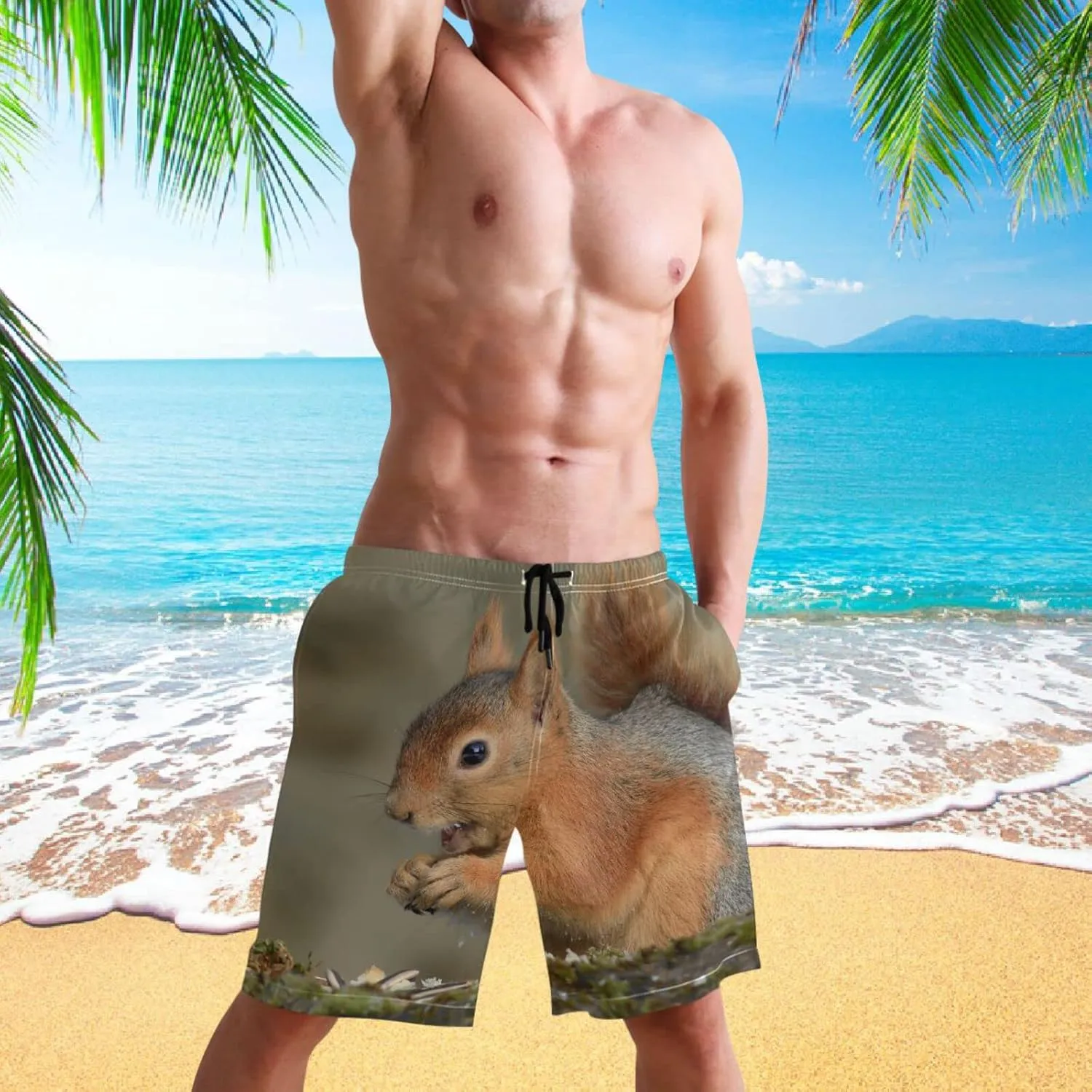 visesunny Cool Mens Novelty Swim Trunks Quick Dry Summer Board Beach Shorts with Mesh Lining and Pockets