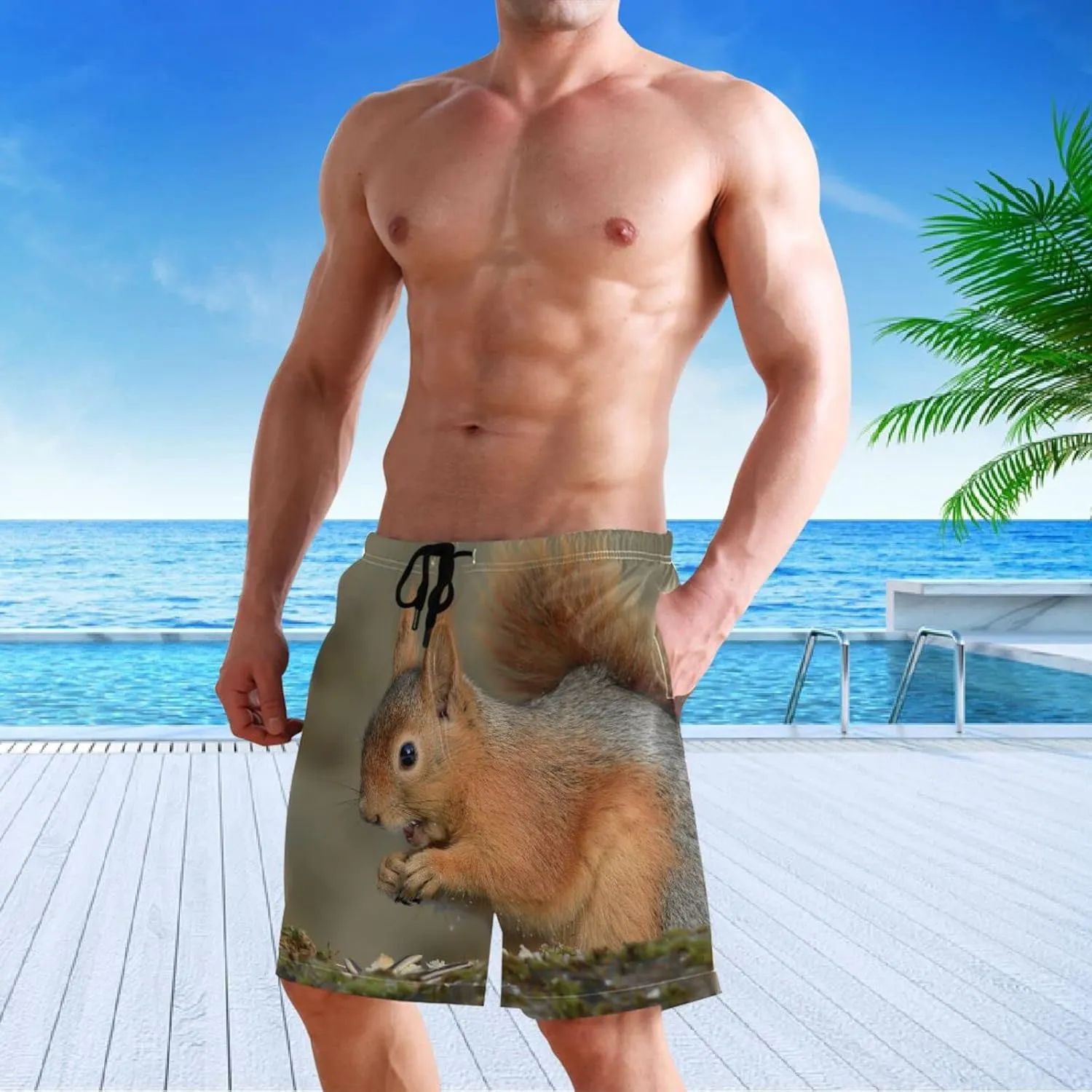 visesunny Cool Mens Novelty Swim Trunks Quick Dry Summer Board Beach Shorts with Mesh Lining and Pockets