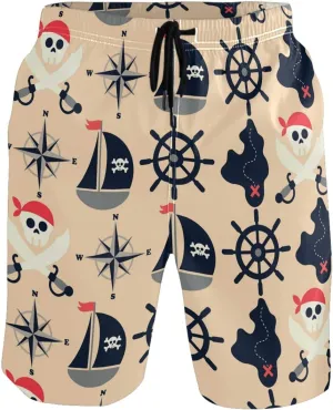 visesunny Fashion Funny Style Men's Beach Shorts Swim Trunks Quick Dry Casual Polyester Swim Shorts with Pockets S-XXL
