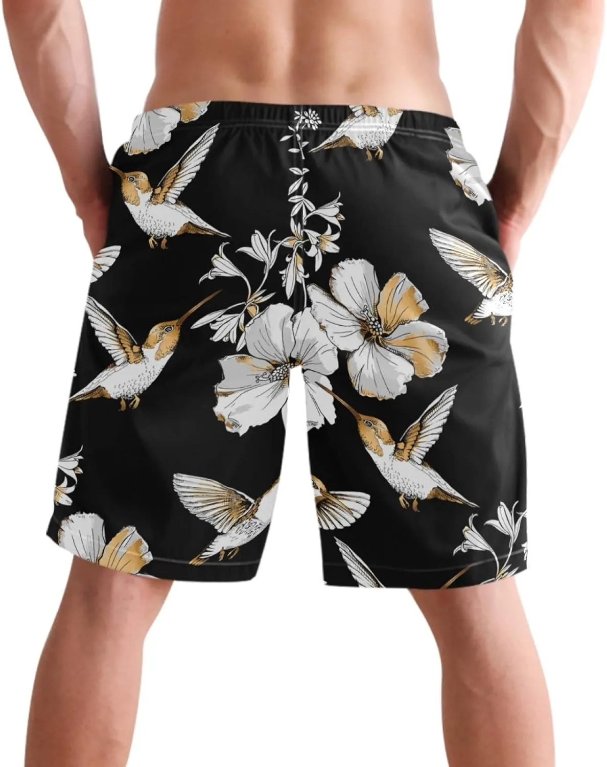 visesunny Fashion Funny Style Men's Beach Shorts Swim Trunks Quick Dry Casual Polyester Swim Shorts with Pockets S-XXL