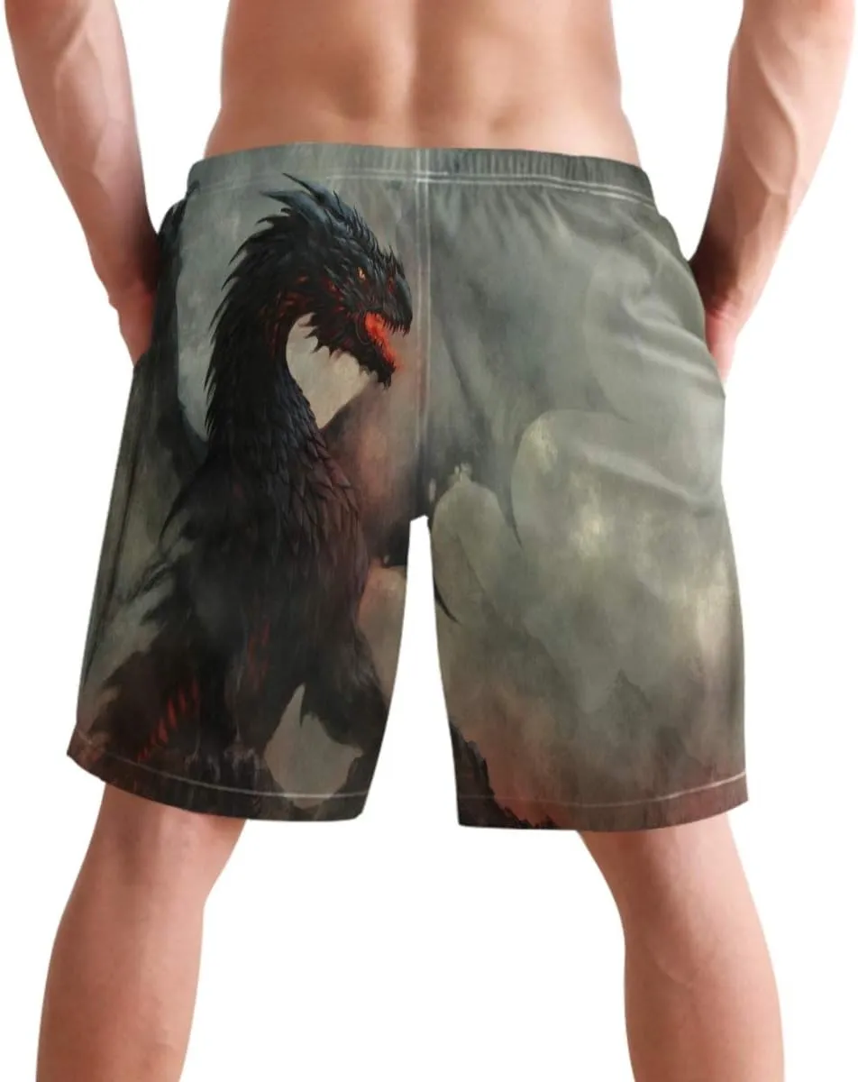 visesunny Fashion Funny Style Men's Beach Shorts Swim Trunks Quick Dry Casual Polyester Swim Shorts with Pockets S-XXL