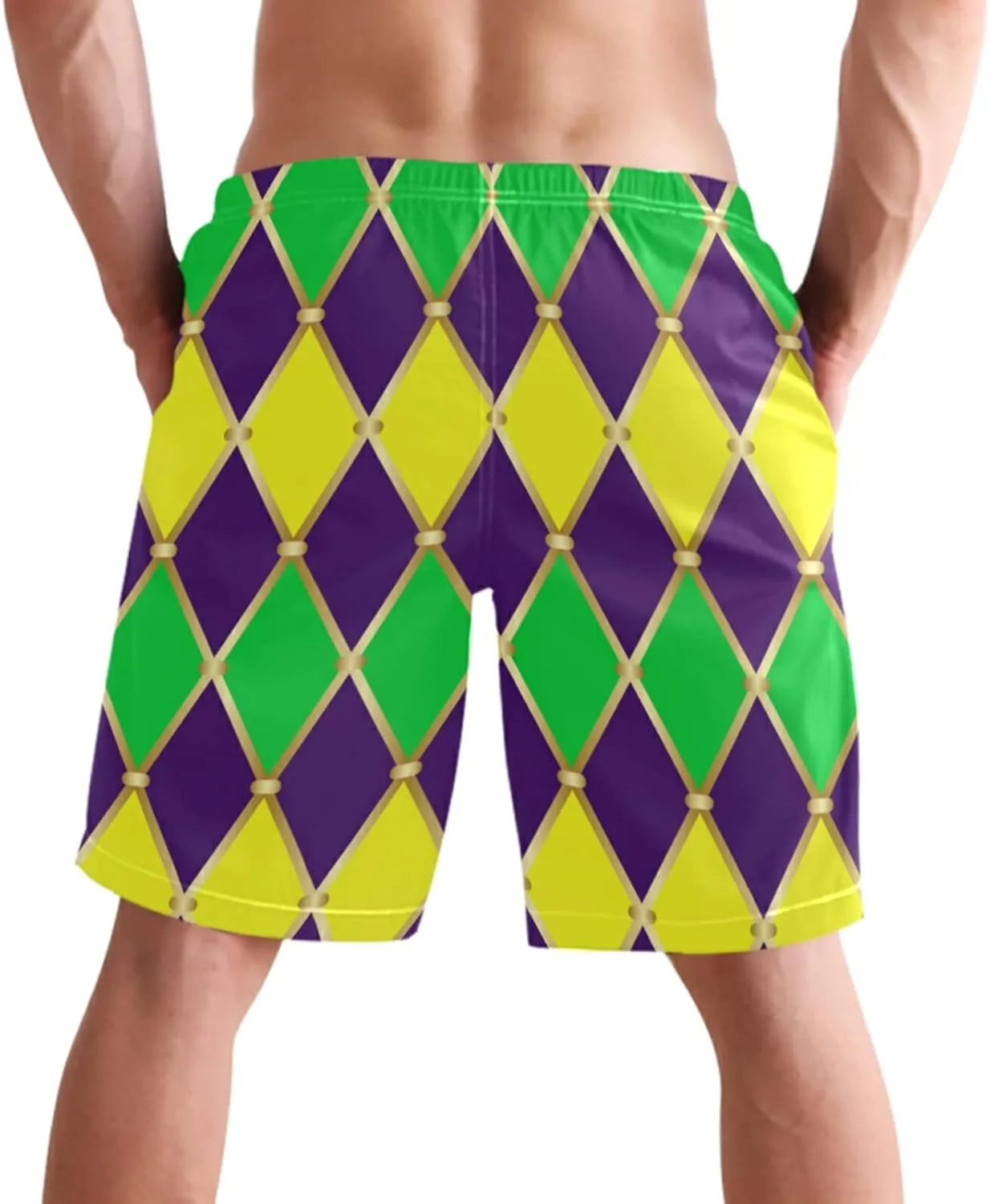 visesunny Fashion Men's Novelty Swim Trunks Quick Dry Swimwear Summer Beach Sports Board Shorts Floral Bathing Suit