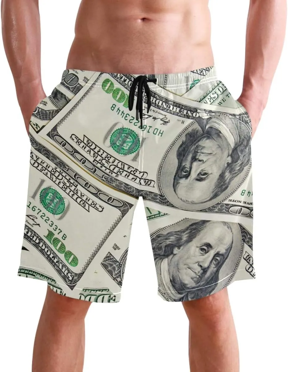 visesunny Hawaiian Men's Summer Beach Shorts Swim Trunks Sports Running Bathing Suits with Mesh Lining