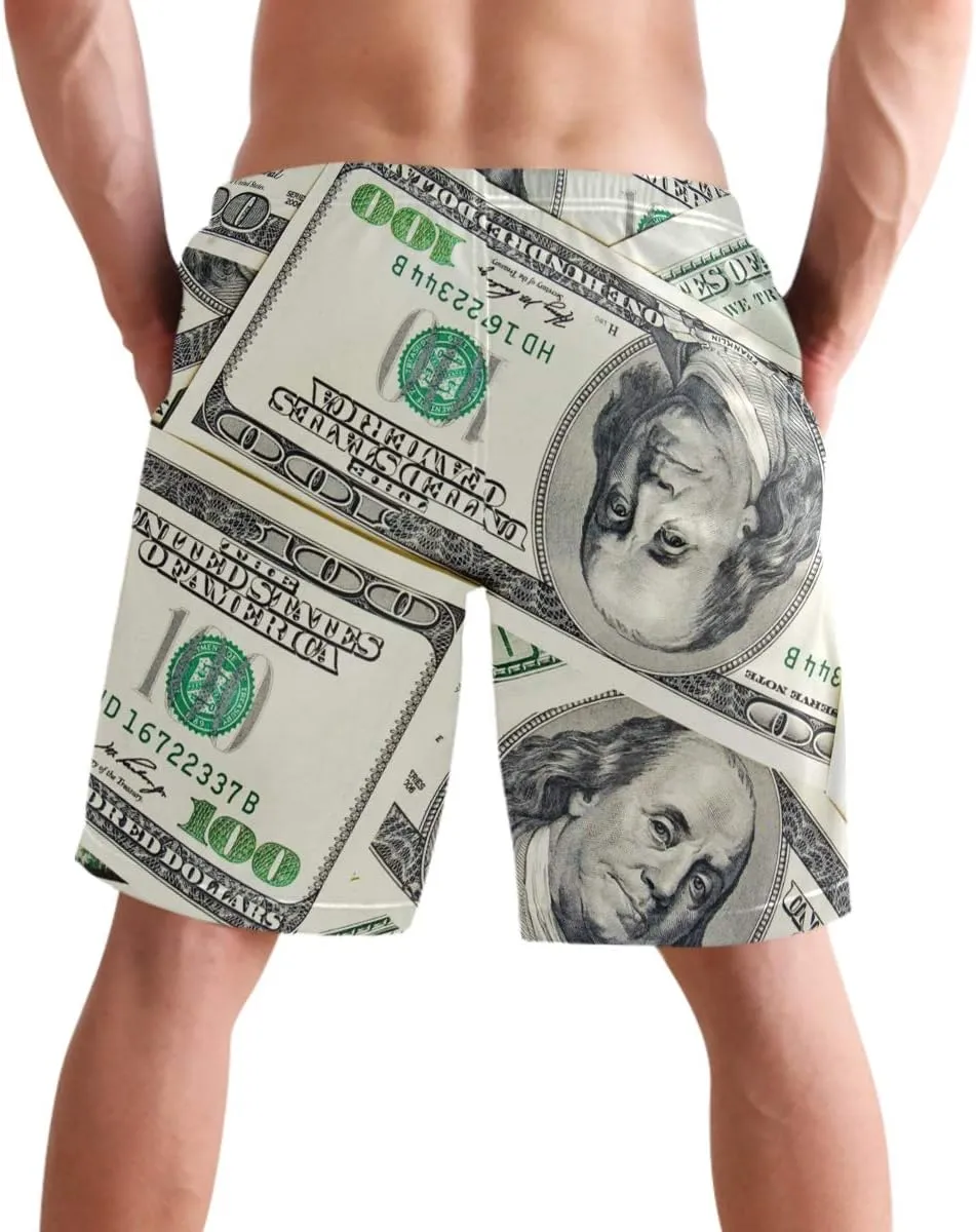 visesunny Hawaiian Men's Summer Beach Shorts Swim Trunks Sports Running Bathing Suits with Mesh Lining