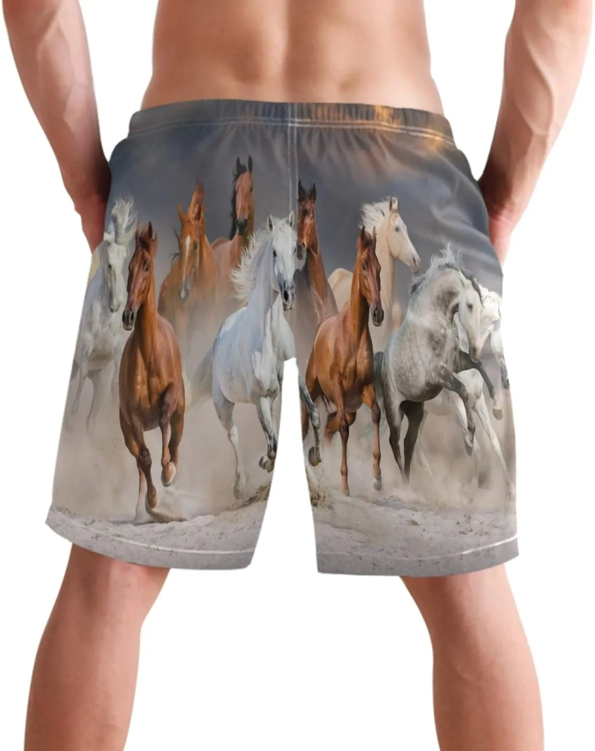 visesunny Men's Novelty Beach Shorts Quick Dry Swimwear Sports Running Swim Board Shorts Bathing Suits