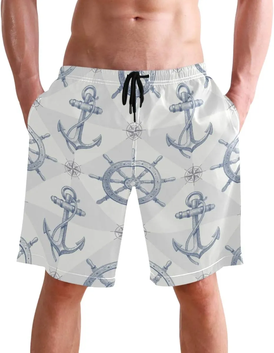 visesunny New Summer Men's Swim Trunks Quick Dry Bathing Suits Holiday Beach Short Casual Board Shorts
