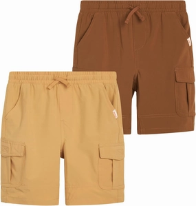 Weatherproof Vintage Boys' Shorts - 2 Pack Drawstring Waistband Pull-On Cargo Shorts - Classic Toddler Boys Shorts (2T-7)
