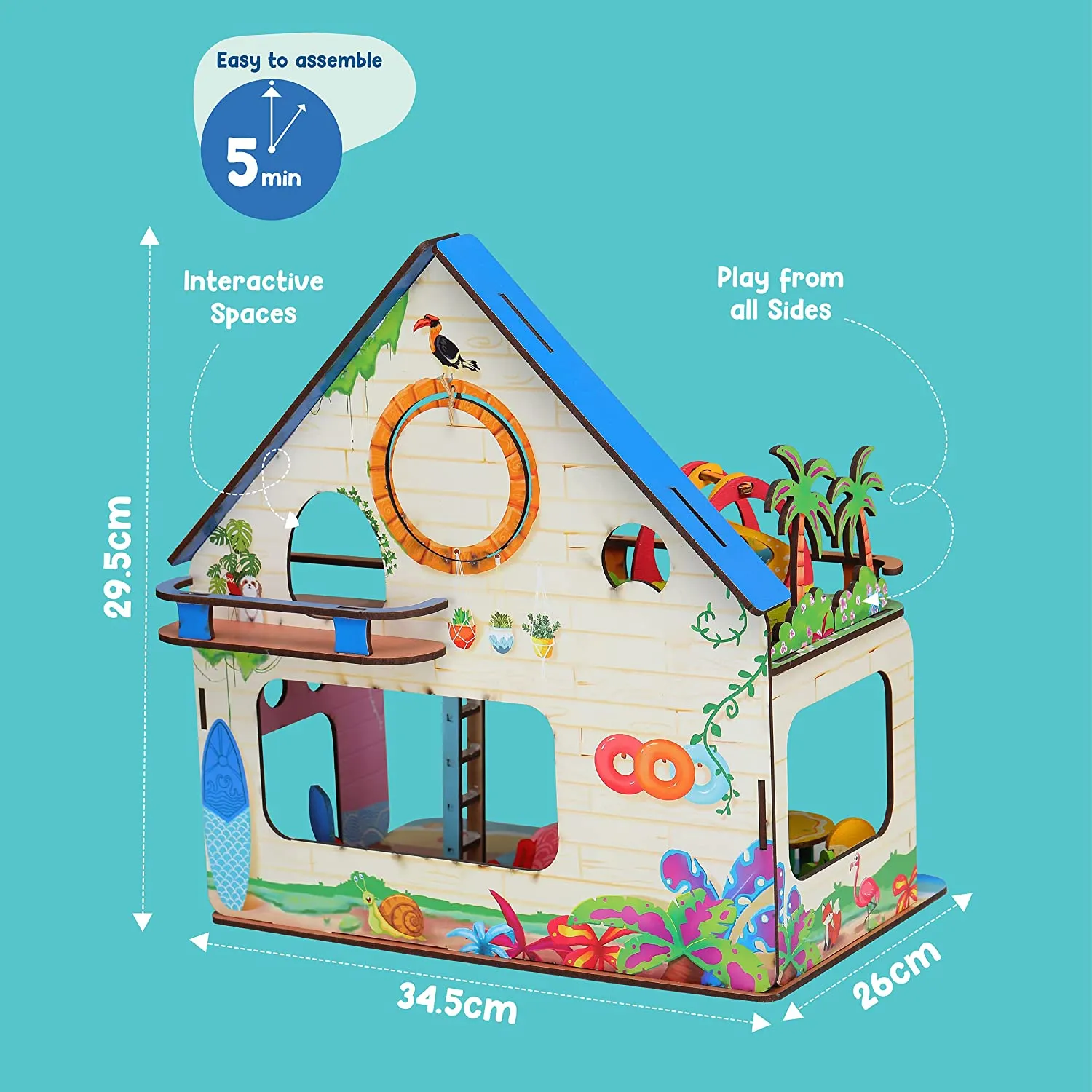 Webby Beachvilla The Weekend Escape Wooden Doll House