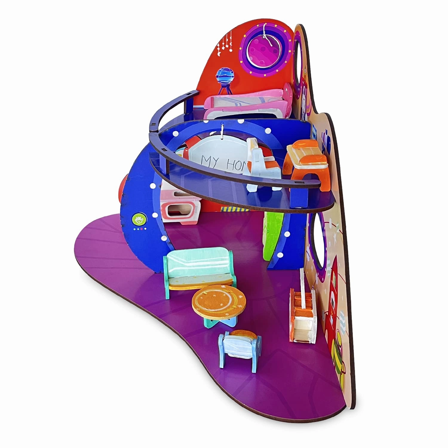 Webby Spacecraft Trip to Universe All Side Play Wooden Doll House