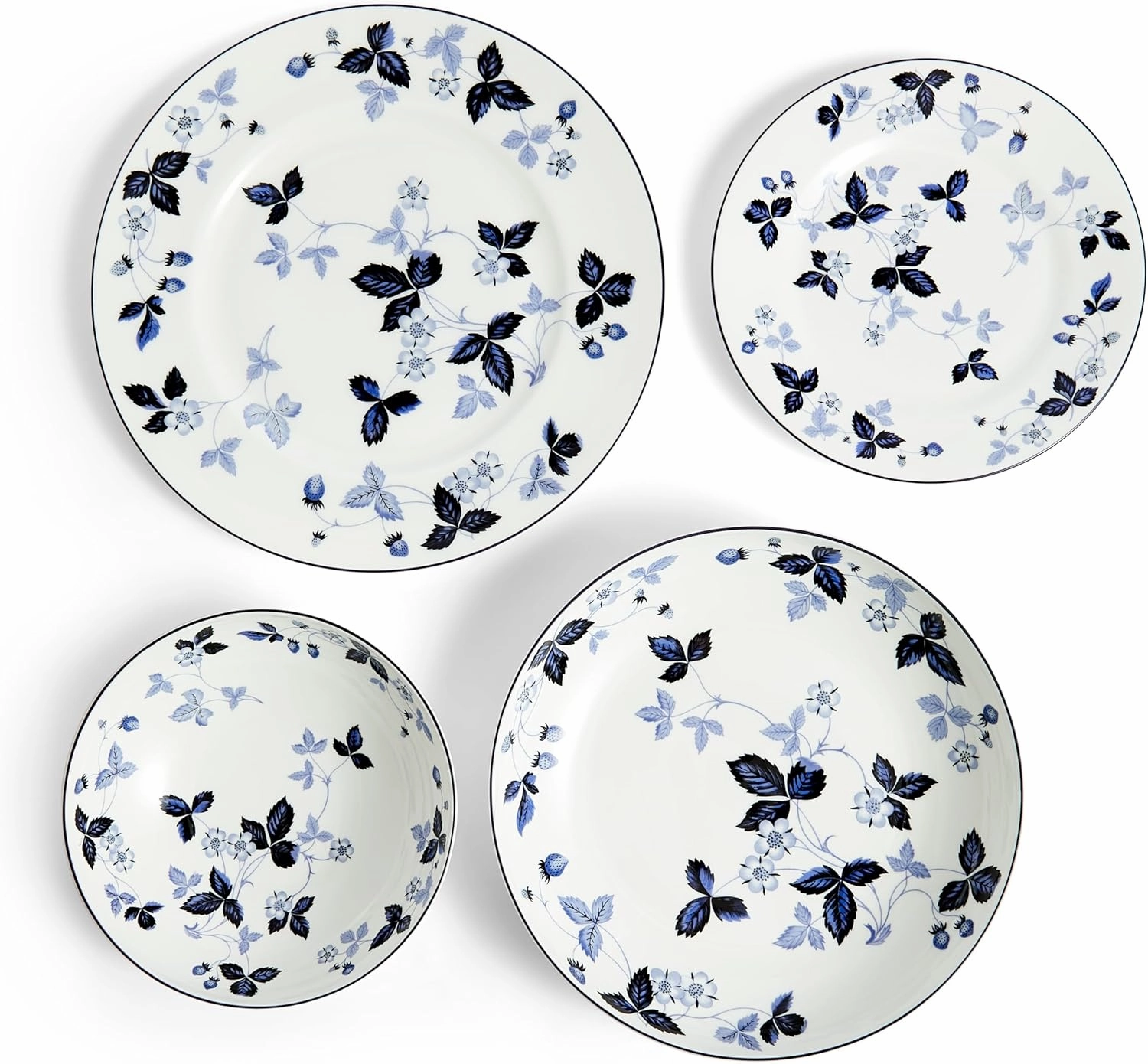 Wedgwood Wild Strawberry Inky Blue Dinnerware Set, 4 Pieces