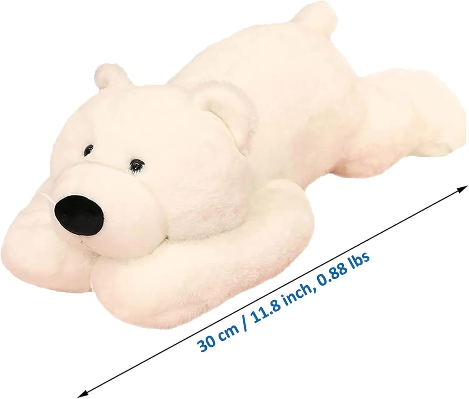 Weighted Stuffed Animals, Polar Bear Stuffed Animal Toy White Bear Weighted Plush Animals Throw Pillow Gifts for Boys Girls, 11.8 inch