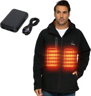 WESTON Men’s Heated Coat, 4 Heating Zones, 7.4V, 4800 mAH Rechargeable Battery, 3 Adjustable Heat Levels