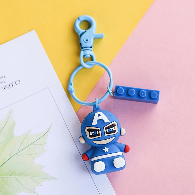 Wholesale Cartoon Silicone Building Blocks Keychain (M) JDC-KC-XiangYi004