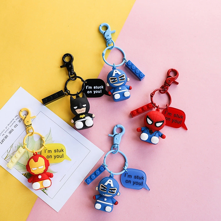 Wholesale Cartoon Silicone Building Blocks Keychain (M) JDC-KC-XiangYi004