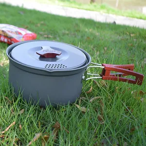 WHYATT Camping Cookset, Camping Pans, Hard Anodized Camping Cookware Outdoor Cook Set with Storage Bag for Camping Hiking