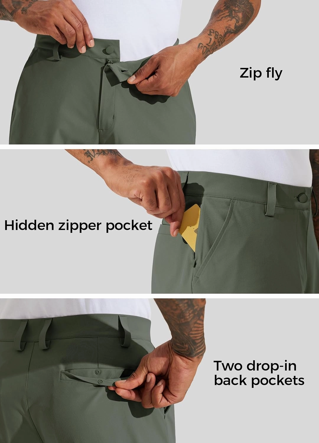 Willit Men's Golf Shorts Stretch Work Dress Shorts Quick Dry Hiking Athletic Casual Shorts with Pockets 10"