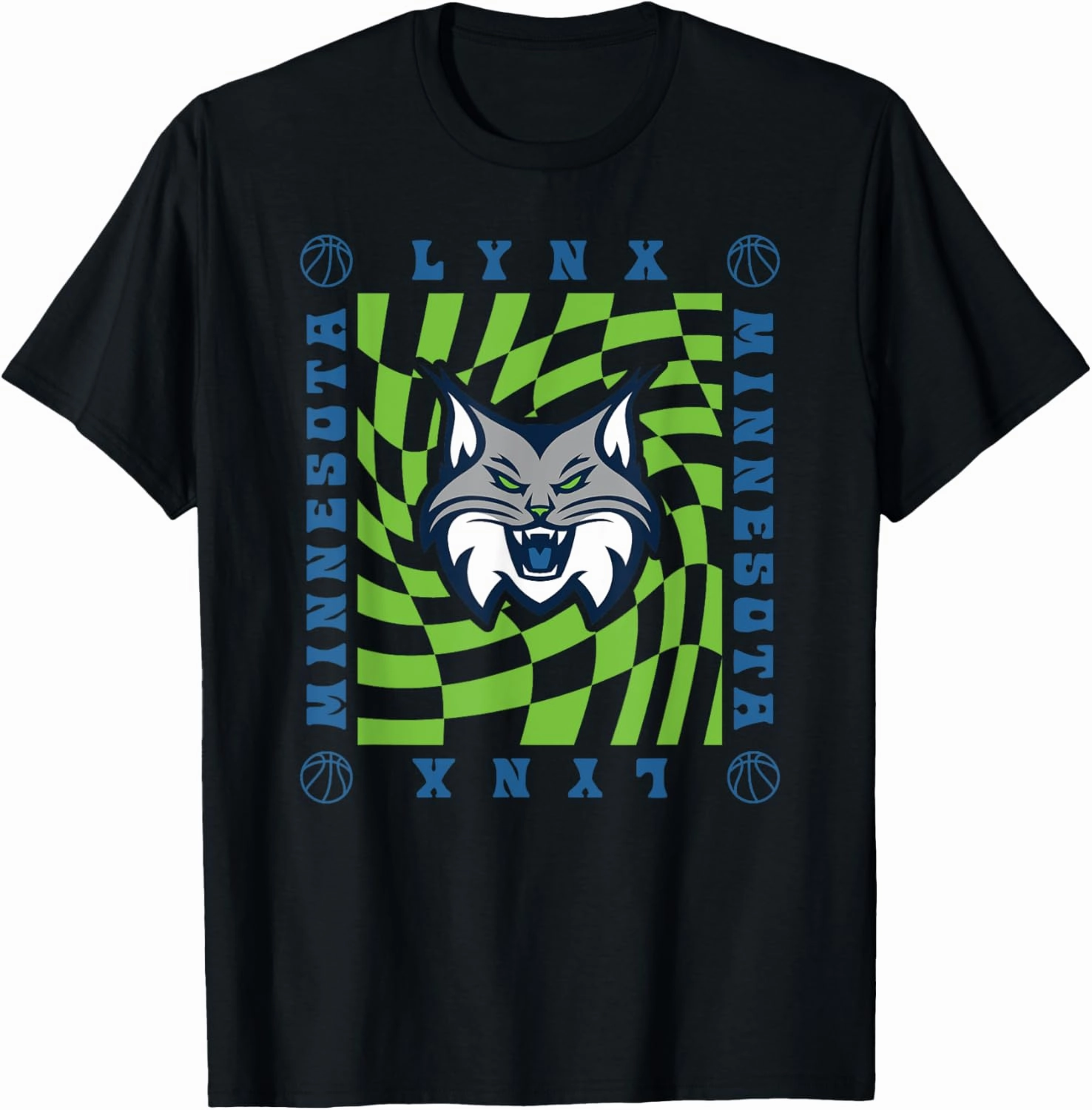 WNBA Minnesota Lynx Retro Wavy Checkerboard T-Shirt