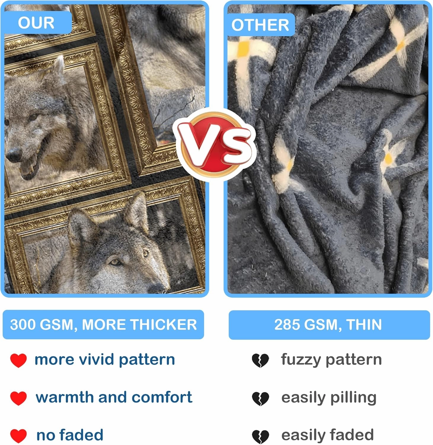 Wolf Blanket for Kids Soft Throw Blanket for Couch Bed Sofa Living Room, Cozy Fleece Blankets and Throws Warm Flannel Travel Blanket for Boys Girls, Wolf Gifts for Baby Toddler, 40" x 50"
