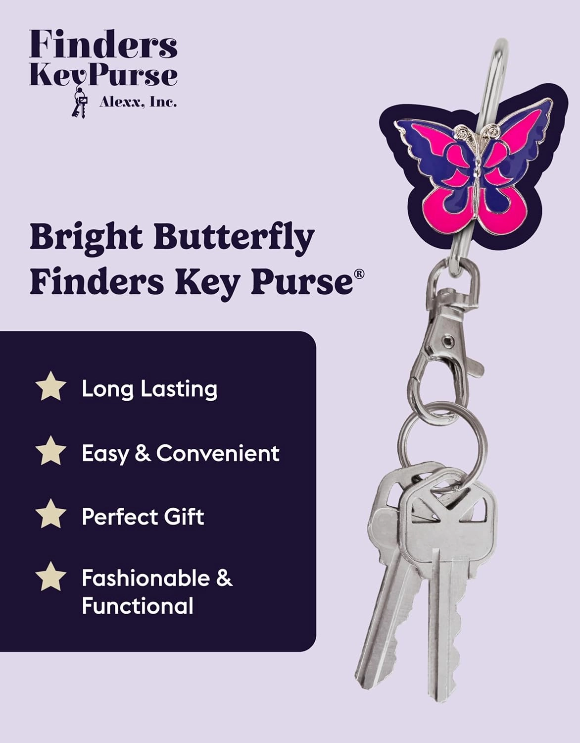 Women’s Bag Charm Key Finder, Car Keychain Hook, Cute Purse Organizer & Tote Bag Accessories, Gifts for Mom - Original