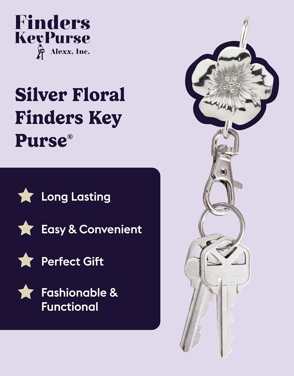 Women’s Bag Charm Key Finder, Car Keychain Hook, Cute Purse Organizer & Tote Bag Accessories, Gifts for Mom - Original