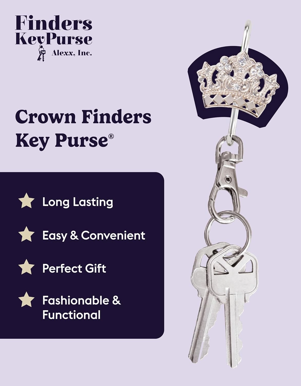 Women’s Bag Charm Key Finder, Car Keychain Hook, Cute Purse Organizer & Tote Bag Accessories, Gifts for Mom - Original