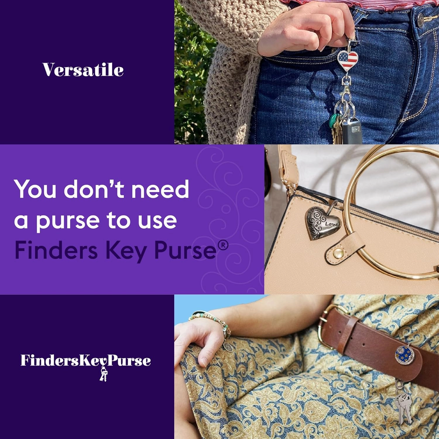 Women’s Bag Charm Key Finder, Car Keychain Hook, Cute Purse Organizer & Tote Bag Accessories, Gifts for Mom - Slim Pickings