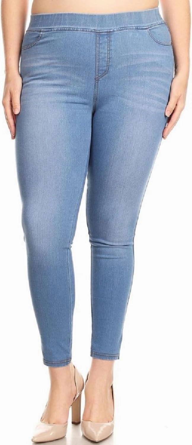 Women's Skinny Jeans Elastic Waist Pull On Jeggings Denim Pants with Pockets Regular - Plus Size