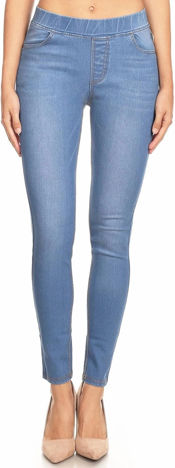 Women's Skinny Jeans Elastic Waist Pull On Jeggings Denim Pants with Pockets Regular - Plus Size