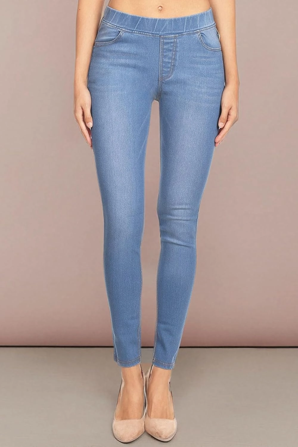 Women's Skinny Jeans Elastic Waist Pull On Jeggings Denim Pants with Pockets Regular - Plus Size