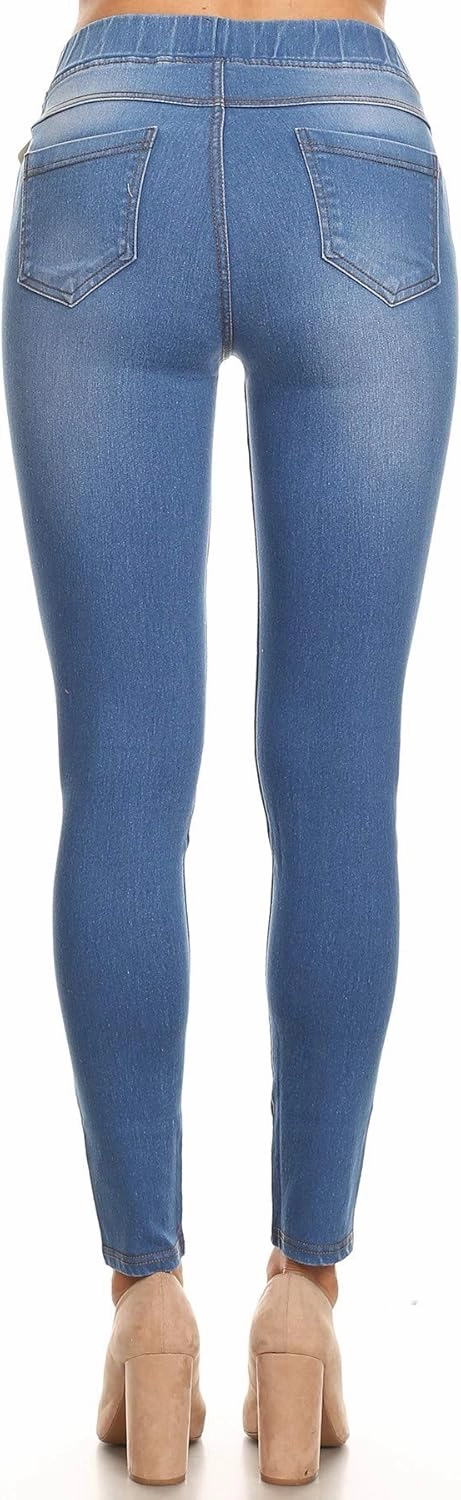 Women's Skinny Jeans Elastic Waist Pull On Jeggings Denim Pants with Pockets Regular - Plus Size