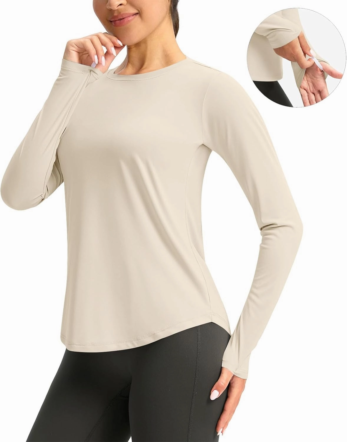 Women's Sun Shirts UPF 50  UV Protection Rash Guard Long Sleeve Swim Shirt Quick Dry Lightweight Workout Tops