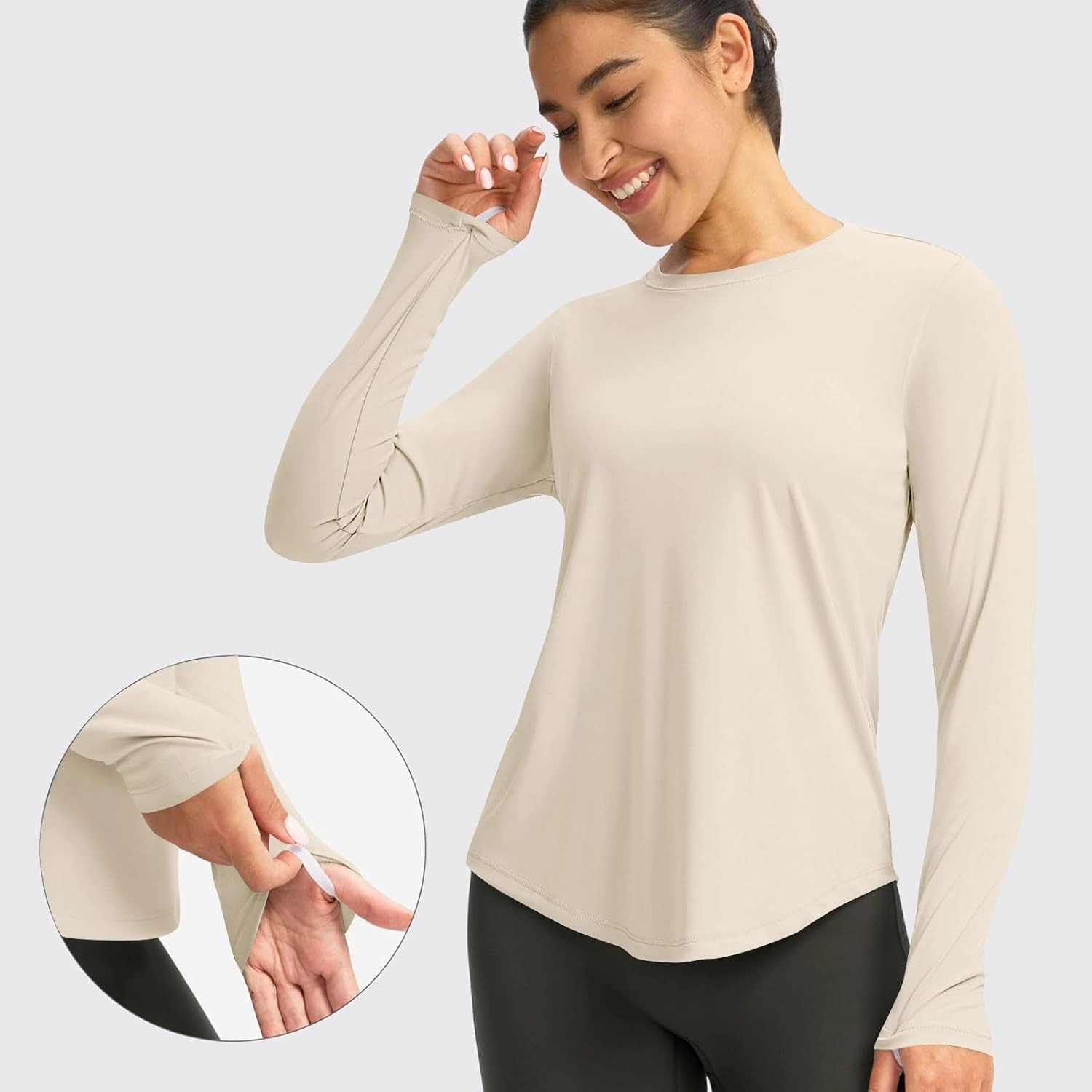 Women's Sun Shirts UPF 50  UV Protection Rash Guard Long Sleeve Swim Shirt Quick Dry Lightweight Workout Tops