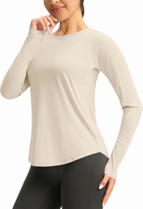 Women's Sun Shirts UPF 50  UV Protection Rash Guard Long Sleeve Swim Shirt Quick Dry Lightweight Workout Tops